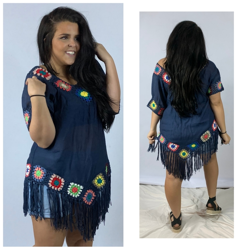 BOHO Crocheted Shirt sz 3X